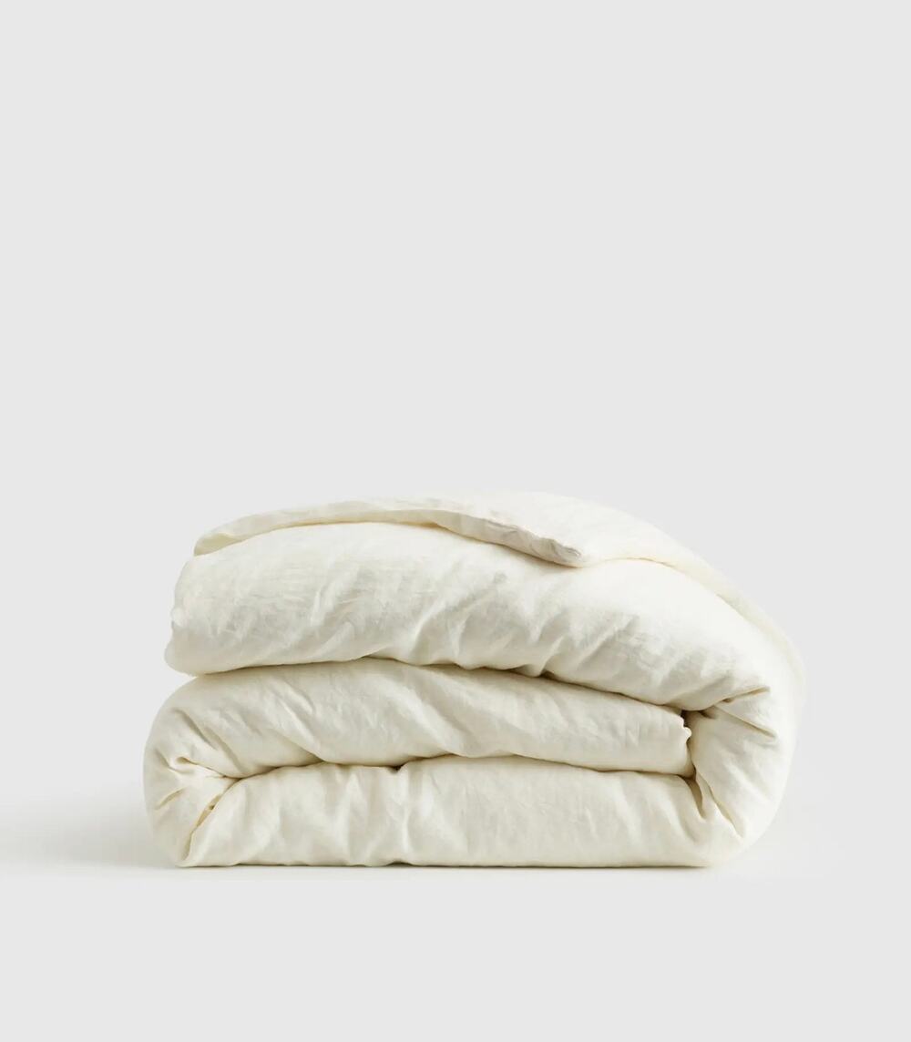 Quince New  European Linen Duvet Cover King Ivory Cream